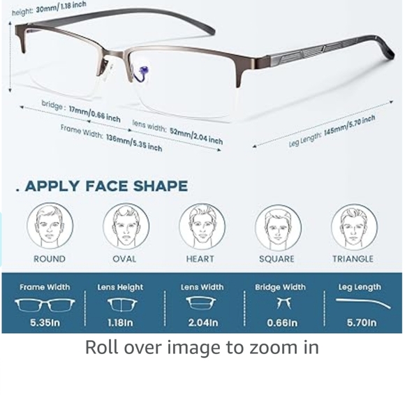 Blue light blocking computer glasses anti eyestrain UV protection, sleep better - Picture 7 of 8